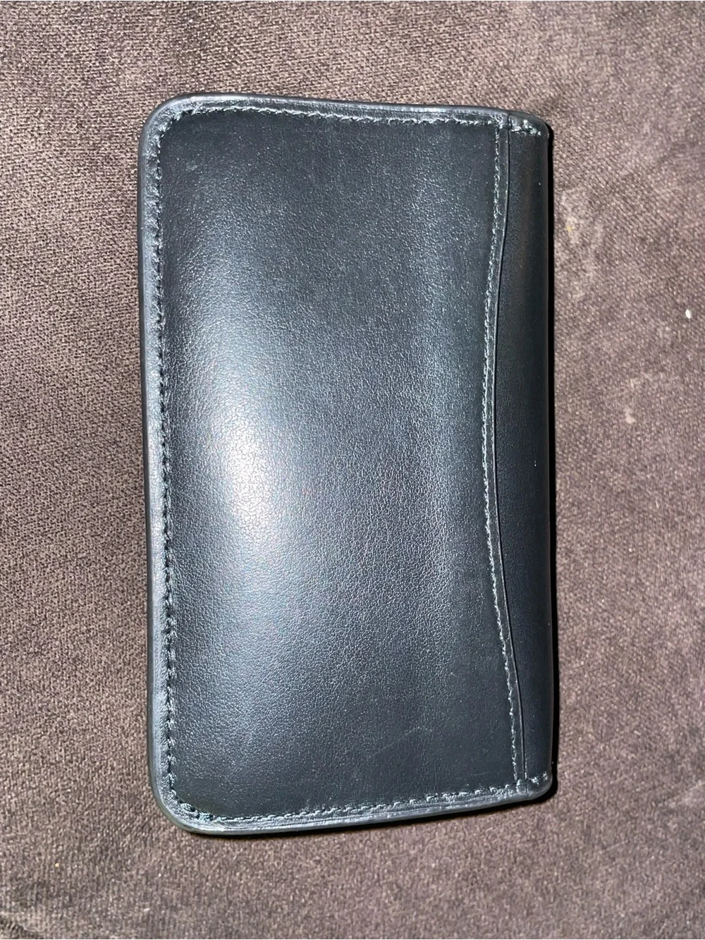 Coach Leather Card Case with Gold Logo - Black